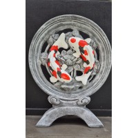 Piedistallo con koi colorati 80cm